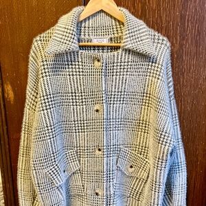 SAGE THE LABEL "LOLA" PLAID SWEATER JACKET
